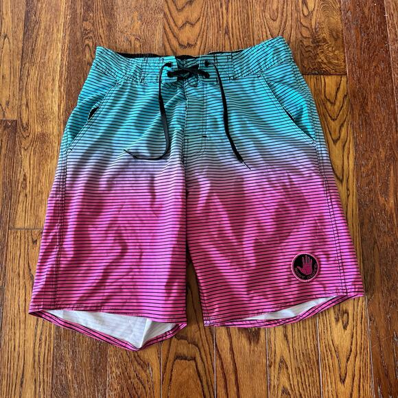 Board Shorts Mens 32 Body Glove La Concha Vapor 8" Swim Trunks Ombre Tie Dye - Picture 1 of 11